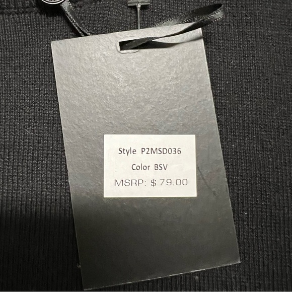 NWT DKNY Sequin Silver Bow Long Sleeves Round Neck Black Cotton Sweater Top M - Picture 3 of 12